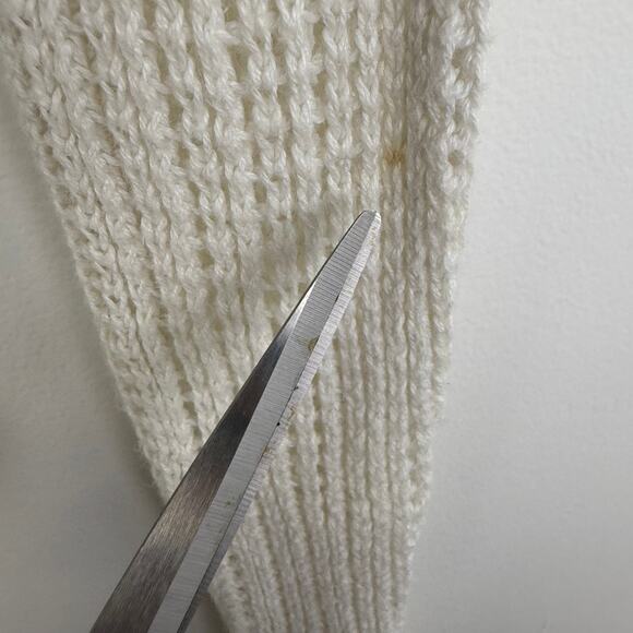 Abercrombie & Fitch Womens Long Sleeve Open Knit White Hooded Sweater Medium - Picture 9 of 13